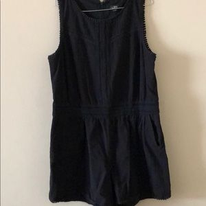 Black sleeveless Loft romper size 14